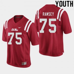 Youth Ole Miss Rebels Bryce Ramsey #75 Red High School Jerseys 763267-604